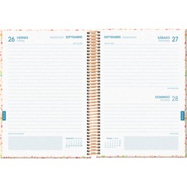 Dohe - School Planner 2025 2026 - One Day to a Page, Size A5 (15 x 21 cm), Spanish and English, September to June, Spiral Bound and Elastic Band, Hard Cover, 4 Sticker Pages - Prime Bubbles