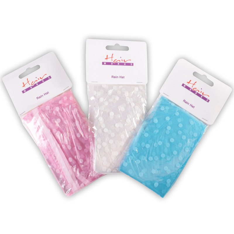 Large Polkadot Rain Hat | Hair Protector Hood + Neck