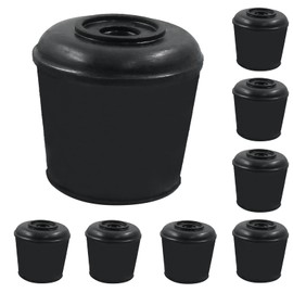 BokWin 8 Pcs Chair Leg Caps 1-1/8 Inch Rubber End Caps Non-Slip Chair Leg Tips Caps Round Furniture Leg Floor Protectors for Chair Desk Table(Black)