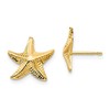 Solid 14k Yellow Gold Starfish Post Studs Earrings (11mm x