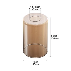 3 Pack Amber Glass Lamp Shade Replacement Globe & Shade for Light Fixture, 3.94in Diameter 5.9in Tall, E26 Base 1-5/8 Inch Fitter, Cylindrical glass lampshade