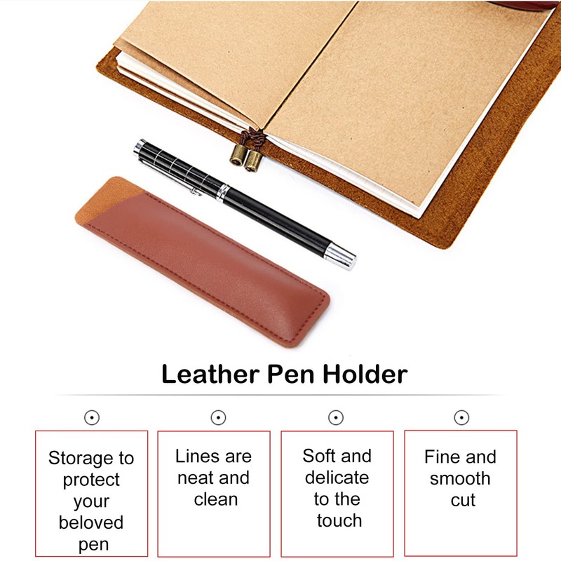 MEISO 12 Pcs Soft PU Leather Single Pen Case Holder,