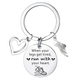 Runner Keyring Marathon Runner Gifts Cross Country Running Keyring Christmas Inspirational Gifts for Running Sport Lovers Coach Fitness Gym Track and Field Gifts Training Gift Exercise Keyring