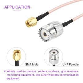 DMiotech 2 Pcs RG316 Coaxial Cable 39" SMA Male to UHF SO239 Female Connectors Adapter 50 Ohm Antenna Extension Cable for Router Antenna Analyzer GPS LAN Common Devices