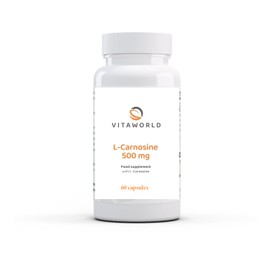 Vita World L-Carnosine 500mg 60 Capsules Made in Germany l Vegan l Highly-dosed l Amino Acid l 500 mg carnosine/Capsule