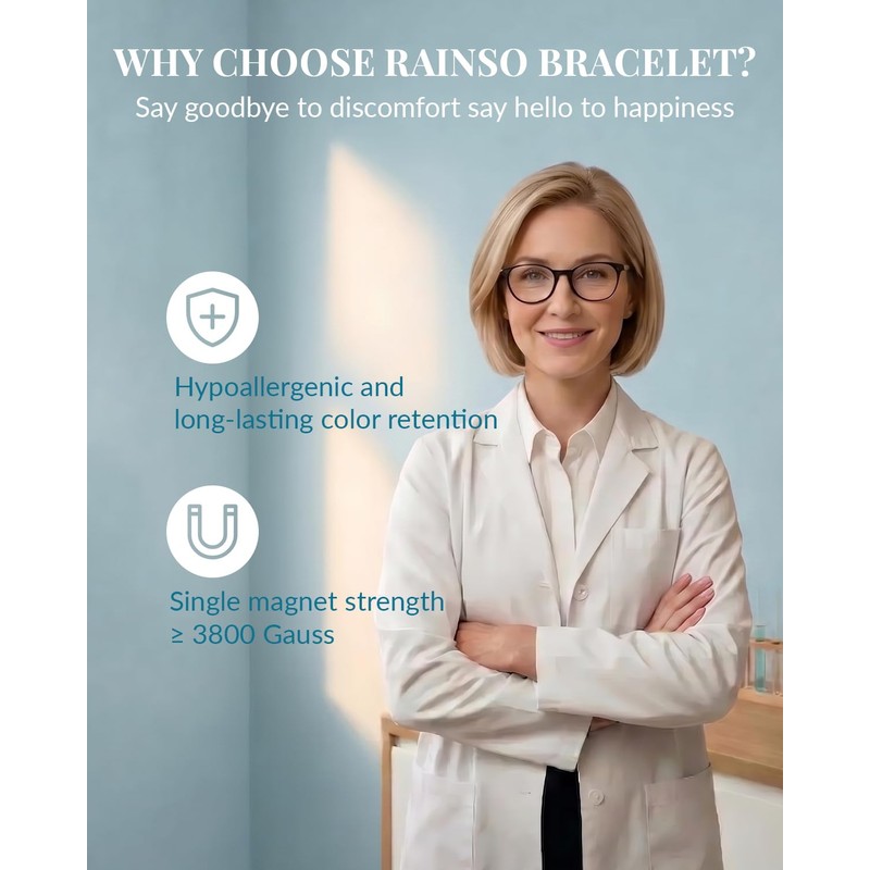 RainSo Magnetic Bracelet for Women - Stainless Steel Bracelet with