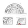 Cretty-Meet 3 PCS 180 Degrees Clear Plastic Protractors 4" Transparent