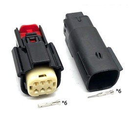 Molex 6 Pin Wire Connector, for Harley BLACK Waterproof, Sealed Kit, MX150 with CPA