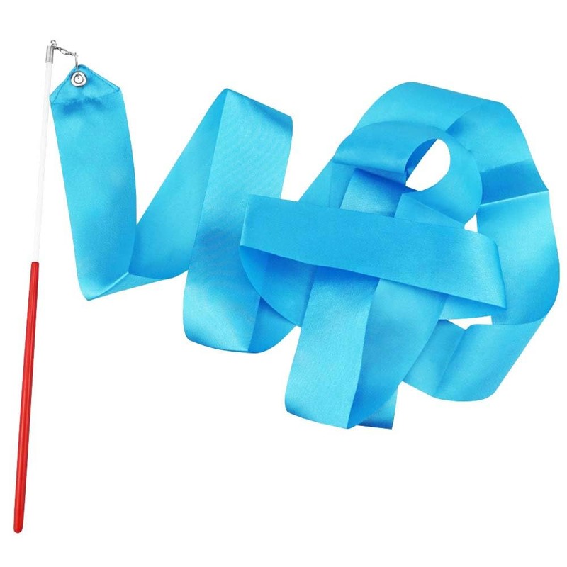FAZHBARY Blue Dance Ribbons, Rhythmic Gymnastics Ribbon Dancing Streamers for