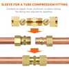 Rustark 105Pcs 1/4” 3/8” 1/2” Brass Compression Fitting Sleeves Ferrules