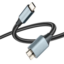 A-Goldnest Micro B to USB C Hard Drive Cables, 3.3FT USB C to Micro B, External Hard Drive Cable。