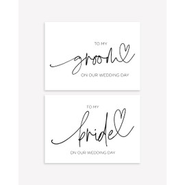 Simple To My Bride and To My Groom On Our Wedding Day Card Set For Husband and Wife