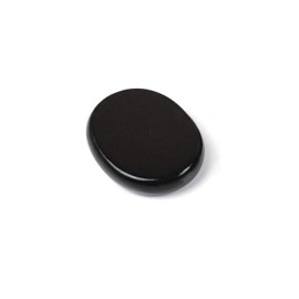 Black Tourmaline Schorl Disc Stone - Natural Worry Stone & Pocket Stone, Precision in Black