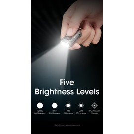 Nitecore TINI3 - Multi Colour Temperature LED, 600 Lumen, 3 Housing Colours, USB-C, OLED (Grey)