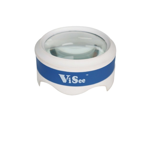 ViSee LED Lighted Desktop Magnifier with Rechargeable Battery (Blue)