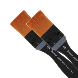 Creative Mark Acrylic and Watercolor Paint Brushes - [Ocean Wash - 1.5" - 2 Pack] - Quality Hand-Tied Golden Taklon Hair Brushes for Acrylic, Watercolor and Oil Painting - Ideal for Wet Paint