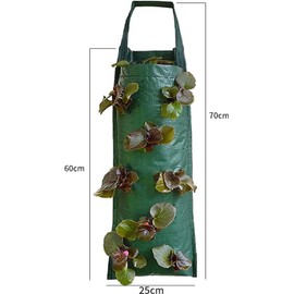 HXStar Pack of 2 Plant Bag Hanging Vertical Plant Bag Strawberry Grow Bag Breathable Plant Bag with 8 Holes Plant Bag Hanging Strawberry Plant Bags