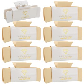 Loanzeg 8pcs Bridesmaid Proposal Gifts 4.1 Inch Square Set of 8 Bachelorette Hair Claw Clips ideas Bridal Shower Gift for Wedding Party Favors (White&Champagne)