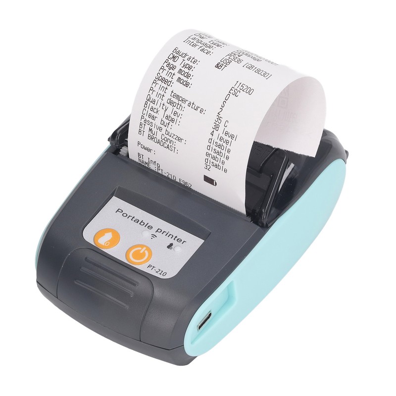 Bluetooth Thermal Printer 58mm Label Printer Pocket Printer 100‑240V for