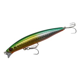 momolures - Shining Minnow Shore 97F-SSR 97mm Super Shallow Runner for Bass Saltwater lure fishing (GREEN SHINER)