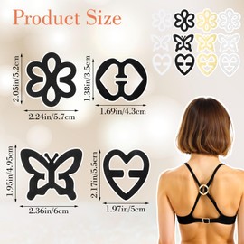 Pack of 16 Bra Straps Clip Back Bra Strap Holder Clips for Racerback Making Holder Non-Slip Holders Adjustable Clip Accessories for Full Cup Size (Black, White, Beige, Transparent)