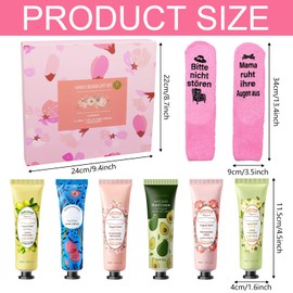 Gift Set for Women, Funny Gifts for Women, Funny Socks Saying "Bitte nicht stören Mama ruht ihre Augen aus, Mama Geschenk mit Handcreme Kuschelsocken" [German Language]