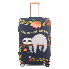 Travel Luggage Cover Trolley Case Protective Cover Fits 22"-32" Inch Luggage (L (Fit 26"-28" Suitcase), Sloth)