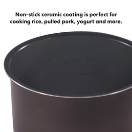 Instant Pot Ceramic Inner Slow Cooking Pot 6-Qt, Non-Stick Coated Interior, Rice Cooker