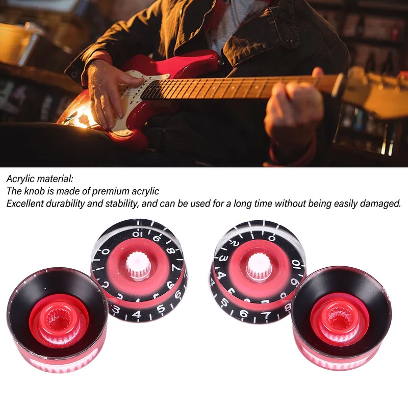 4Pcs Electric Guitar Knob Set Acrylic Volume Tone Control Guitar