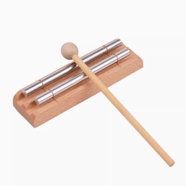 Duo Hand Chime, Silver Musically Tuned for Meditation, Yoga and Mindfulness, Bell Percussion Instrument For Teachers and Classrooms