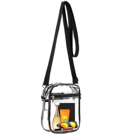 Yizerel 1 Pack Clear Crossbody Bag Stadium Approved, Clear Crossbody Purse with Front Pocket and Adjustable Strap for Concerts