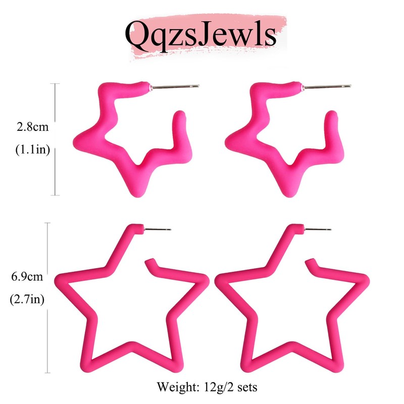 Star Earrings for Women Trendy Pink Stud Earring Bulk Pack
