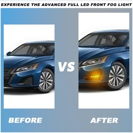 ULTRALTH LED Front Bumper Fog Light Kit for Nissan Altima 2023 2024 2025 Functions as White DRL Daytime Running Lights & Amber Turn Signals Light | Replacement for bumper fog light kit 2-Piece