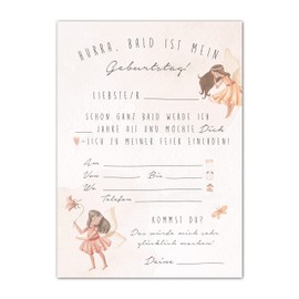 double critical Lemmami Stationery Invitation Cards Children's Birthday Girl DIN A6 Invitation Birthday Girl Elf Fairy Birthday Invitation Birthday Party