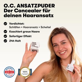 O.C. HAIRCARE Roots Powder for Thickening Hair - for Secret Corners, Parting and Hairline - Recommended by Leading Salons - 8 Colours - Resistant Hair Powder (Light Blonde)