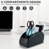 molshine Remote Control Holder with 5 Compartments,Pu Leather Office Organization