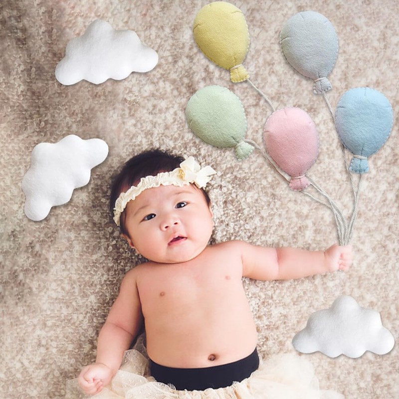 Newborn Photography Props Felt Balloons Clouds Decors Photo Props Photoshoot