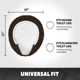 TREETONE Shaggy Chenille Bathroom Toilet Lid Cover, Ultra Soft Plush Seat Covers, Fluffy Absorbent, 19x21 Inches, Standard Toilet Lids for Bathroom Machine Wash & Dry, Chocolate Brown