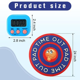 Nuanchu Time out Chairs for Toddlers Time out Chair Pad Rug Mat with Timer 24'' Calm Down Corner Mat Floor Seating Sit Reading Daycare for Classroom Enhances Discipline and Fosters Positive Behavior