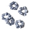 Pack 8 Scrunchie Satin Azul Cielo Liga Elástica Mujer Moda