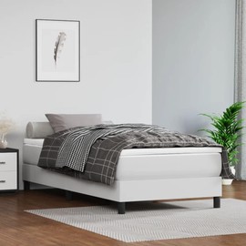 Heemab Enhance Sleep Quality with Twin Faux Leather Bed Frame, Supportive Legs, Easy to Clean, for Any Bedroom