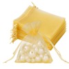 joycraft 50Pcs Organza Bags, 2.7"x3.5" Gift Favor Bags, Gold Breathable