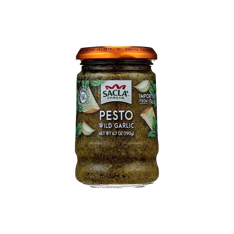 Sacla Italia Pesto Wild Garlic, Imported from Italy, 6.7 Ounce