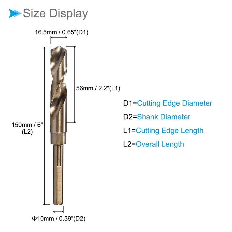 CoCud Reduced Shank Rotary Drill Bit 16.5 mm Cutting Edge