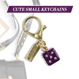 Sbredit Cute Bag Charm Purse Charms Keychain-Keychain for Bags- Gifts for Women Mothers Day Gifts Christmas Valentine Bag Accessory-Purple