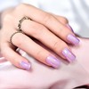 Metal Chrome Soft Purple Pink Press on Nails Short |
