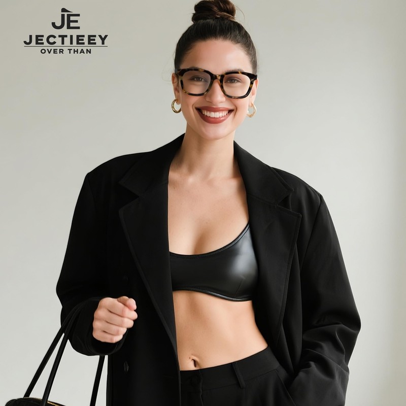 Jectieey Blue Light Blocking Glasses for Women Men,Oversize Fashion Squre