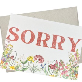 Sorry Card, Apology Card (1 Premium Quality Folded Card, Blank Inside) also for Pet Sympathy, Condolences, and Bereavement Messages - 414