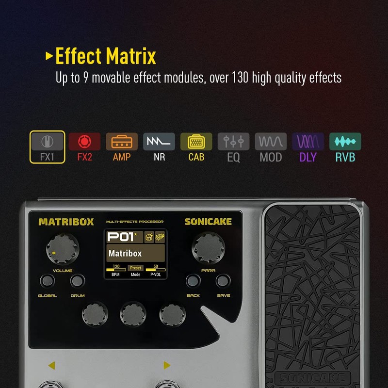 SONICAKE Matribox - Guitar Multi Effects Processor with Expression Pedal,