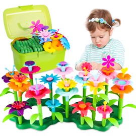 Cenove, flower garden toys for girls, DIY bouquet sets, gift for 3 - 6 year old girls, art, flower arrangement, toys for children (130 pieces)